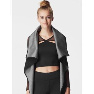 MICHI Revolver Reversible Wrap Vest, Gray/Black Sz. M